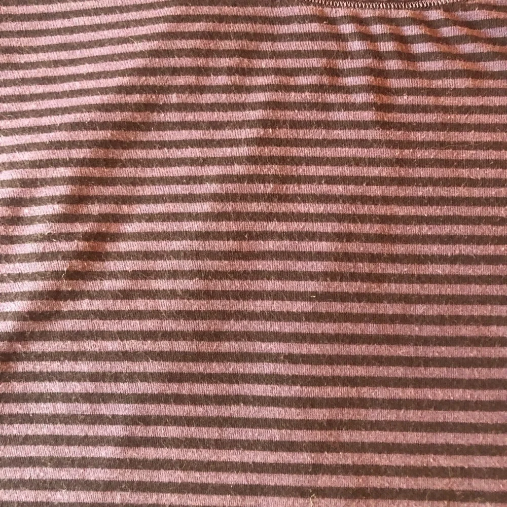 Lululemon Athletica Purple Black Striped T-Shirt Athletic Top